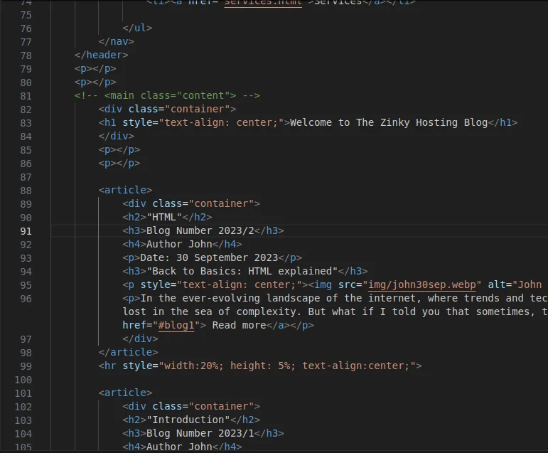 HTML code